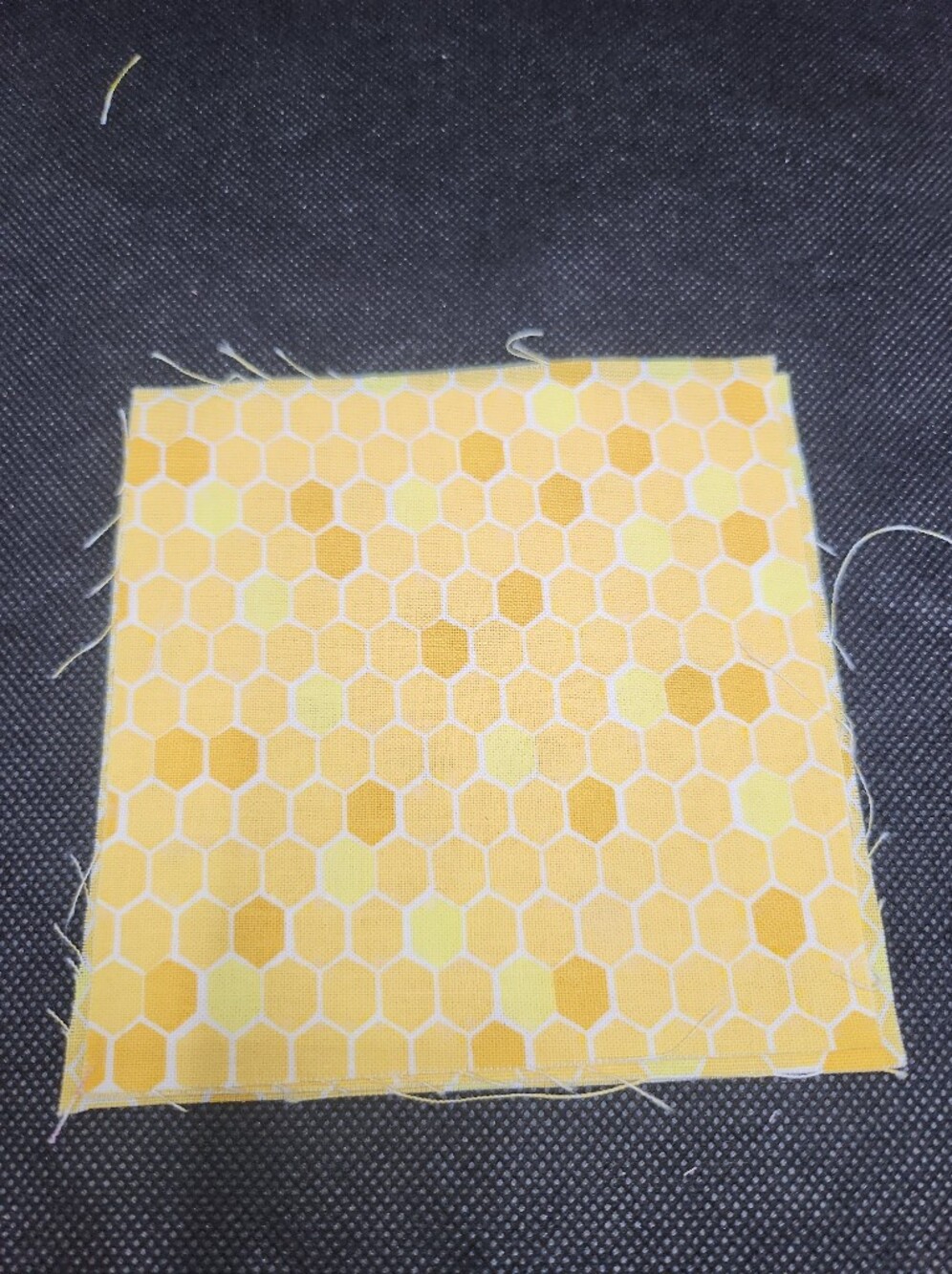 Honeycomb Pattern Cotton Fabric Square - Bright Yellow